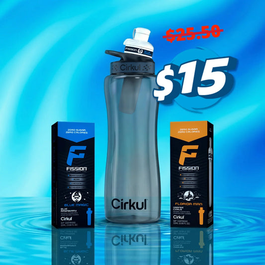 32oz. Black Tint Plastic Bottle & Two Fission® Sip® Cartridges
